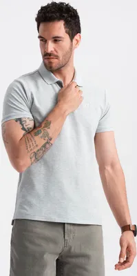 Produktbild von Ombre Clothing Herren-T-Shirt mit Kragen Venolas grau 3XL