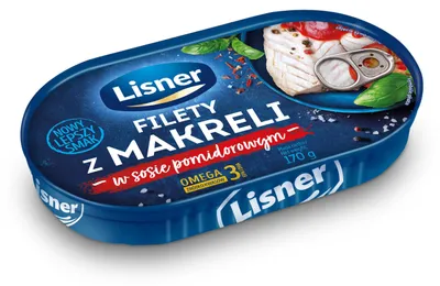 Zdjęcie produktu dla Lisner Filety z makreli w sosie pomidorowym 170 g