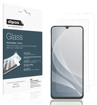 Image de 2x Protection ecrán pour OSCAL Tiger 8 5G mat Verre souple Film Protecteur 9H dipos