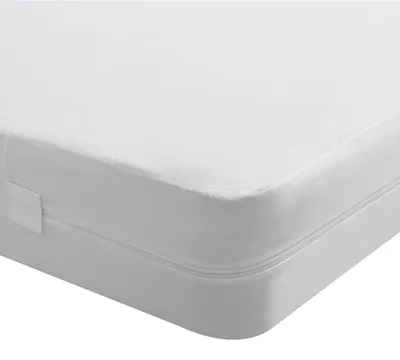 Imagen del producto de Funda impermeable para colchón con cremallera, algodón transpirable, 80x200 cm + 20 cm