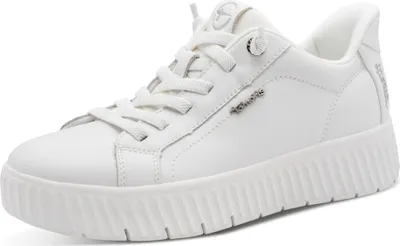 Produktbild von Tamaris Comfort Damen Sneaker weit geschnitten Plateau Leder Slipper 8-83720-45, Größe:39 EU, Farbe:Weiß