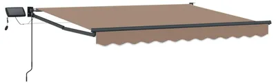 Image de vidaXL Store à bras articulés manuel avec LED, couleur taupe