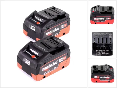 Obrázek produktu pro Akumulátorová sada Metabo 18V s 2x LiHD 5,5Ah akumulátorem ( 625368000 ).