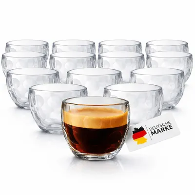 Produktbild von 12 Espressotassen Espressotassen Set Espresso Espresseoglas Mokka Glas Gläser