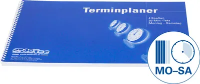 Produktbild von Terminplaner Organizer Terminbuch für Praxis & Therapie 4 Spalten 20 Min Mo.-Sa.