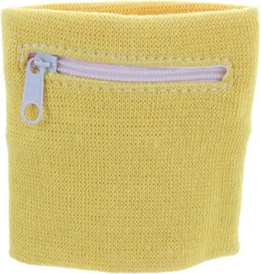 Immagine prodotto di Jumada's - Fascia antisudore - Bracciale - Fascia antisudore per polso - Chiusura con cerniera - 8 x 8 CM - Giallo