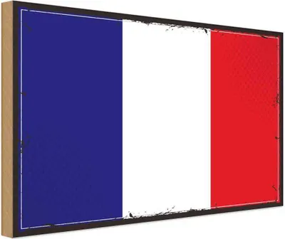 Produktbild von vianmo Holzschild 30x40 cm Frankreichs Retro France Flagge Fahne Wappen
