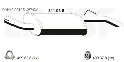 Produktbild von ERNST 311038 Endschalldämpfer für FORD FIESTA III (GFJ) Auspuff