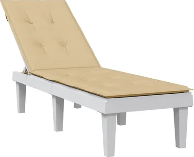 Produktbild von （Robust Möbel）Gartenbankauflage - CLORIS - Liegestuhl-Auflage Melange Beige (75+105)x50x4cm Stoff Promotion654257 - Gartenmöbelauflagen