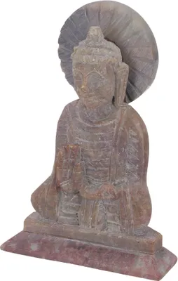 Produktbild von Buddhafigur aus Speckstein, Buddha Skultur - Modell 3, Grau, 10*8*4 cm, Buddhas