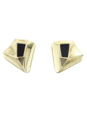 Produktbild von MIAMAR 0402467 Damen Ohrstecker 14 Karat (585) Gelbgold Gold schwarz
