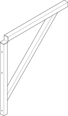 Produktbild von Euroline Dreieckkonsole für 511 Podesttreppe, 600mm Stufenbreite Alu gerieft