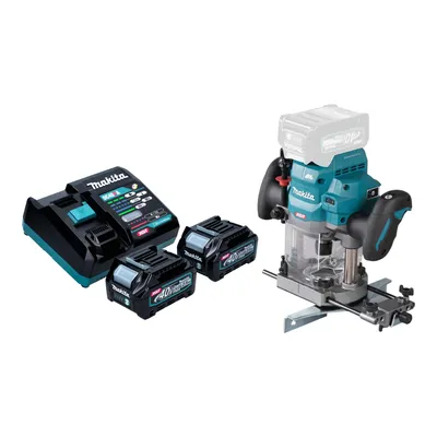 Produktbild von Makita RP 001 GD201 Akku Oberfräse 40 V max. 12 mm Brushless + 2x Akku 2,5 Ah + Ladegerät