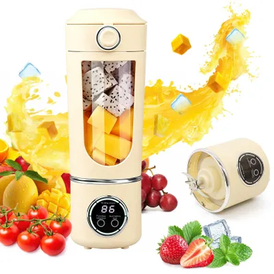 Produktbild von Tragbarer Mixer 700ml, Mixer Smoothie Maker To Go mit 12 EdelstahlKlingen, Klein Portable Blender USB Wiederaufladbarer, Mini Standmixer für Reisen