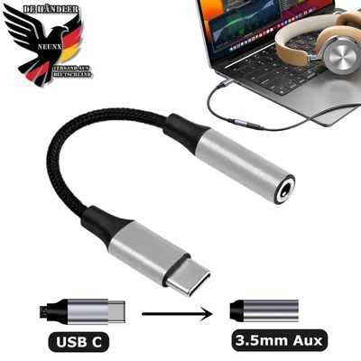 Produktbild von USB Type C auf 3.5 mm Klinkenbuchse Audio AUX Adapter Kopfhörer Klinke Buchse Audio Kabel Audiokabel für Samsung  Galaxy iPhone 17/16/15 Pro Max Pad