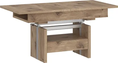 Produktbild von Couchtisch >CORTADO< ausziehbar bis 150cm, höhenverstellbar bis 72cm, in Viking Eiche Nachbildung - 110/150x56/72x65cm (BxHxT)