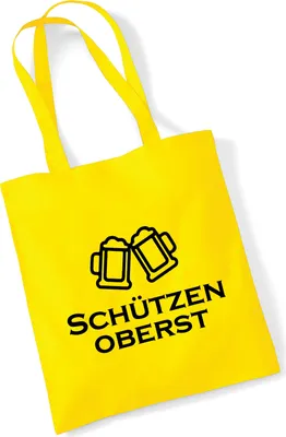 Produktbild von Huuraa Jutebeutel Schützenoberst Schützenfest 10 Liter Yellow Baumwolle Tasche Geschenkidee