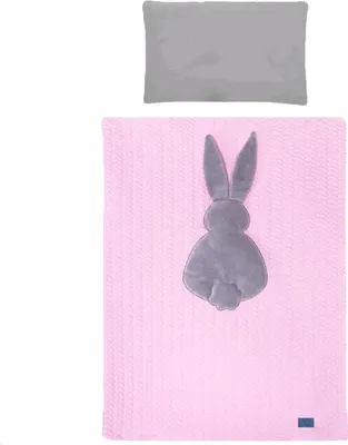 Obrázek produktu pro 3-dílné ložní prádlo Belisima Rabbit 100/135 růžovo-šedé