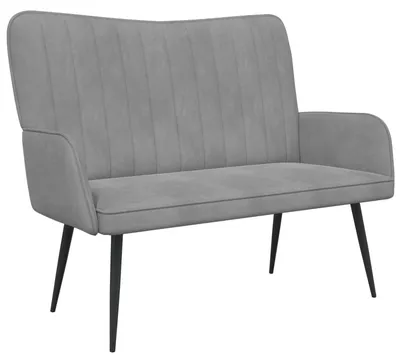 Image de vidaXL Canapé 2 places Gris clair 115 x 61 x 87 cm Velours (V)