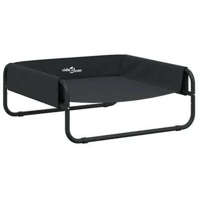Image de Lit surélevé pour chien anthracite tissu Oxford et acier