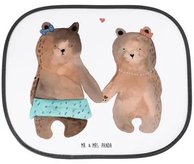 Produktbild von Mr. & Mrs. Panda Sonnenblende Auto Bär Freundin - Weiß - Geschenk, pkw sonnenschutz, Teddy, Hitzeschutz, Beste Freund Liebe Liebesbeweis Verliebt Kumpel Kumpeliene