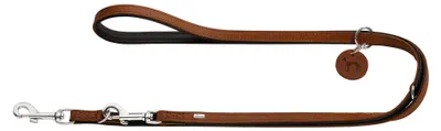 Produktbild von Verstellbare Führleine Comfort, 2 x 200 cm, Softvollrindleder, Cognac
