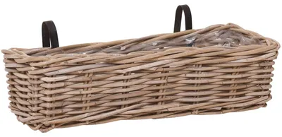 Productafbeelding van Balkonbak Rattan SACADA 57x18x14 cm voor Hangende Planten