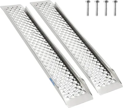Productafbeelding van Oprijplaten voor Aanhanger - 2 Stuks - Max. 600 kg - 150 cm - Aluminium Laadhelling voor Motorfiets, ATV, Quad