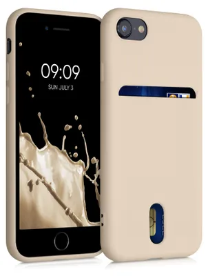 Produktbild von kwmobile Hülle kompatibel mit Apple iPhone SE (2022) / iPhone SE (2020) / iPhone 8 / iPhone 7 - Handyhülle mit Kartenfach in Perlmutt