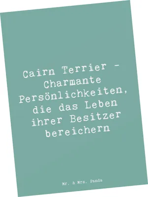 Produktbild von Mr. & Mrs. Panda Ansichtskarte Spruch Cairn Terrier - Meeresbrise - Geschenk, Ansichtskarten, Hunderasse, Hunderassen Eigenschaften, Postkarten, Postkarte, Begleiter