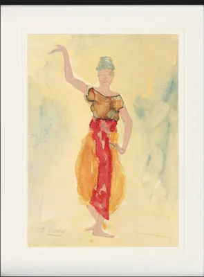 Zdjęcie produktu dla Auguste Rodin Oprawiony obraz z eleganckim passe-partout | Obrazy ścienne | W ramie obrazu - Tancerka z Kambodży, 1906 (80 x 60 cm)