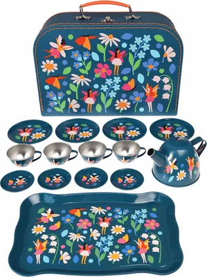 Produktbild von Rex London Teeservice Wilde Tiere | 15-teilig | Metall | Kinder Geschirr Set
