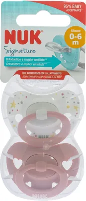 Produktbild von NUK Signature Silikon Schnuller 0-6m x2