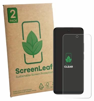 Produktbild von 2x ScreenLeaf Schutzfolie für TCL 605 nachhaltiger Displayschutz Display Schutz Folie Klar Transparent