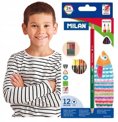 Produktbild von MILAN Doppelseitige Buntstifte 24 Farben Langlebig