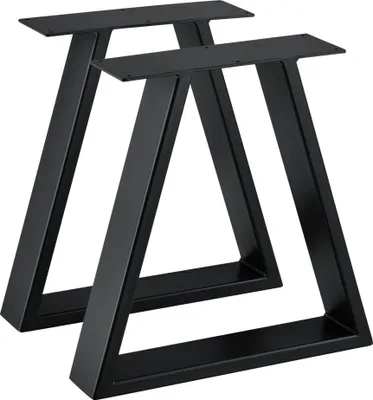 Image de 2x Piètement de table Châssis Pieds de table Table basse Patins de table 30/40x10x40cm Noir [en.casa]