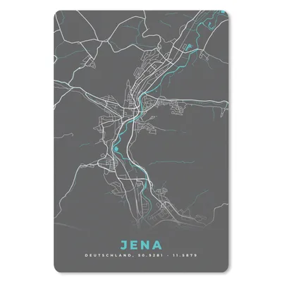 Produktbild von MuchoWow® Mauspad Mousepad Stadtplan - Karte - Jena - Blau - Deutschland - Karte 18x27 cm - Mousepads - Maus Mat - Pad - Mausunterlage