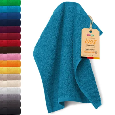 Produktbild von EllaTex PARIS Seiftuch 30x30 cm – 100% Baumwolle, 500 g/m² Frottier, flauschig & saugstark, in Farbe: Aquamarin