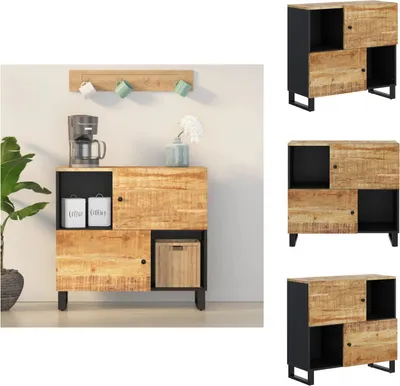Productafbeelding van vidaXL Dressoir met 2 deuren, 80x33x75 cm, massief mangohout - Dressoirs