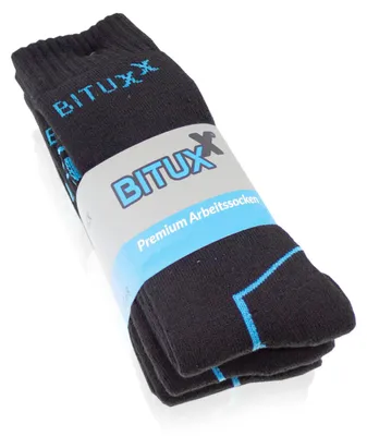 Produktbild von Bituxx 3 Paar Full Freizeit & Arbeitssocken Schwarz 43-46 MS-18332