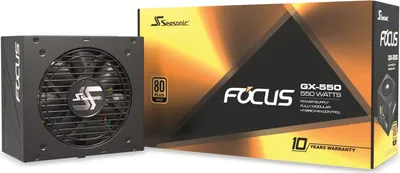 Produktbild von Seasonic FOCUS-GX-550, 550 W, 100 - 240 V, 50 - 60 Hz, 8 - 4 A, 100 W, 540 W