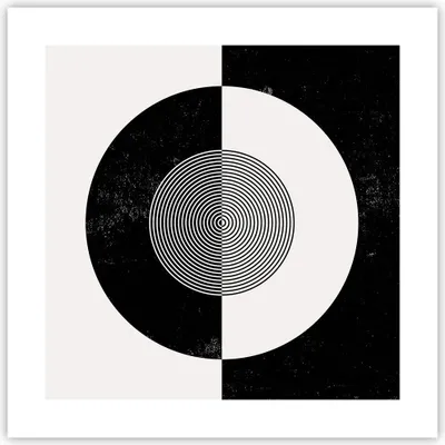 Produktbild von Poster - Poster ohne Rahmen - Abstraktion Rad Schwarz und Weiß - 40x40 cm - Wand Bild - Wanddeko - Wandbilder - Kunstposter - Wandposter - Bilder - Kunstdruck - Wandbild - P2XAC40x40-4316
