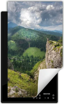 Produktbild von DarHaus Herdabdeckplatte 1 teilig 30x52 cm Anti Rutsch Matte Aufrollbar, Berge - Landschaft