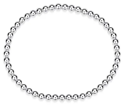 Produktbild von MATERIA by Matthias Wagner Damen Perlenarmband elastisch Silber 925 4mm breit SA-129