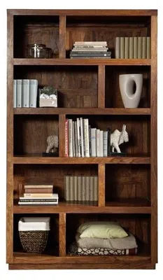Immagine prodotto di MASSIVMOEBEL24 | scaffale in legno di Sheesham / palissandro 115x45x200 Noce laccato DUKE #124