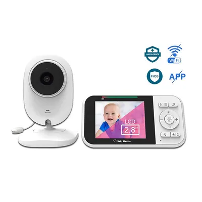Obrázek produktu pro Chůvička ZELURXX s kamerou, 2,8" displej, noční vidění, obousměrný zvuk, teplotní alarm, ukolébavky, dlouhá výdrž baterie