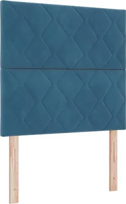 Zdjęcie produktu dla vidaXL Zagłówek ciemnoniebieski 90 cm aksamit