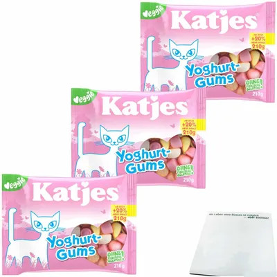Produktbild von Katjes Yoghurt Gums 3er Pack (3x210g Packung) + usy Block