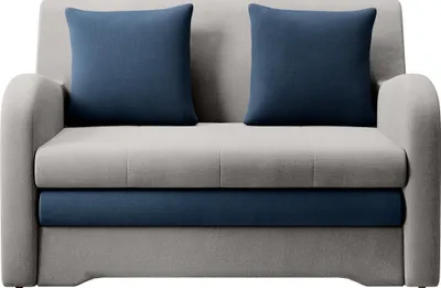 Produktbild von Krudox ARO 2-Sitzer Schlafsofa ausziehbar 130×85×103 cm mit Bettkasten, Stauraum und Kissen, Stoff Nube 03/40