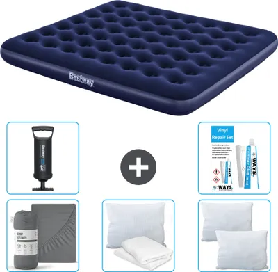 Obrázek produktu pro Nafukovací matrace Bestway - pro 2 osoby - 183 x 203 x 22 cm - modrá - včetně příslušenství